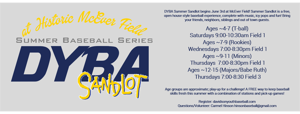 DYBA SANDLOT: COME PLAY THIS SUMMER!
